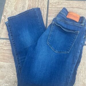 Lucky Brand high rise crop mini boot Deep Blue Straight Jeans size 10/30